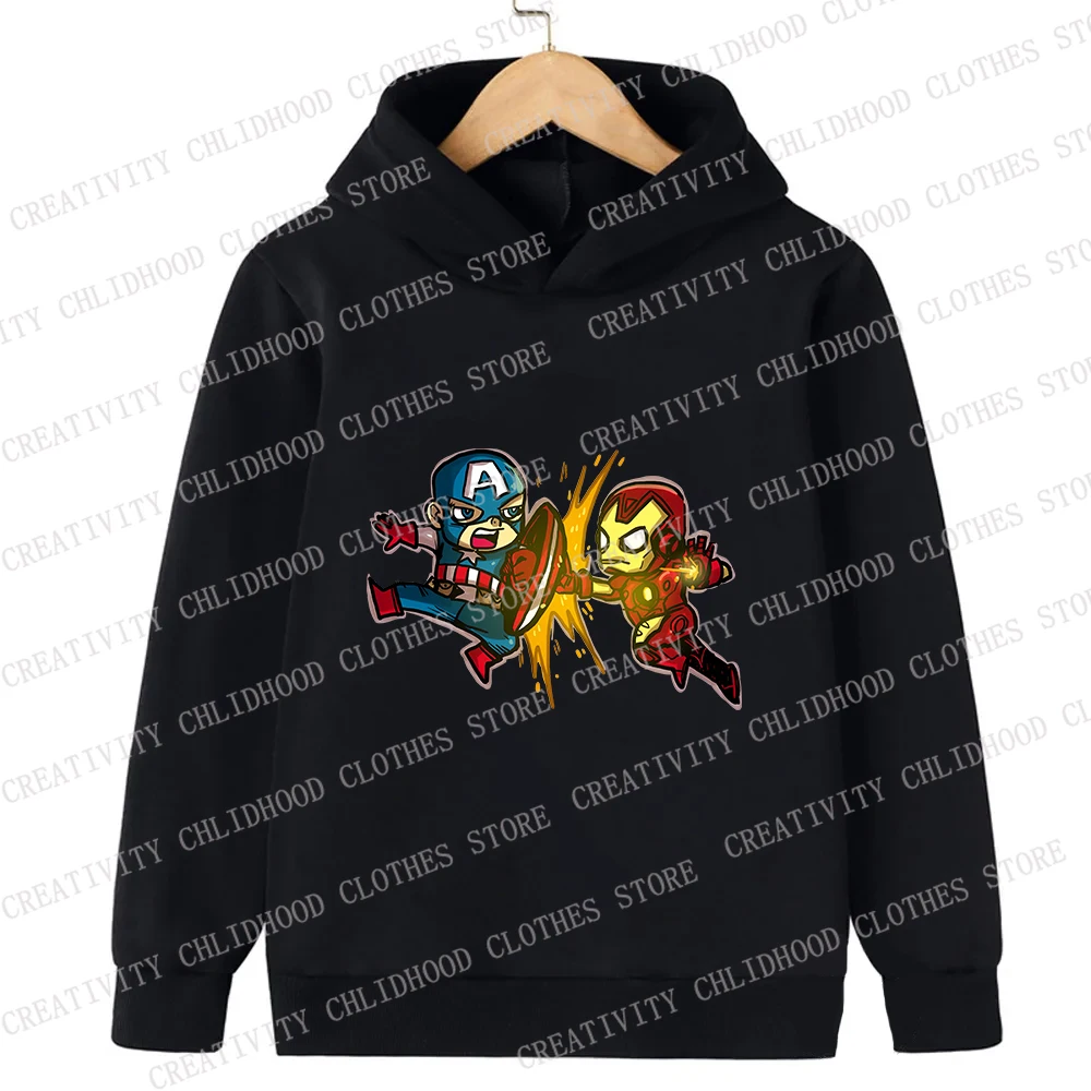 Children Hoodies Superhero Kids Pullover Hulk Spider Black Widow Casual Clothes Anime Kid Girl Boy Cartoons Top Sweatshirts