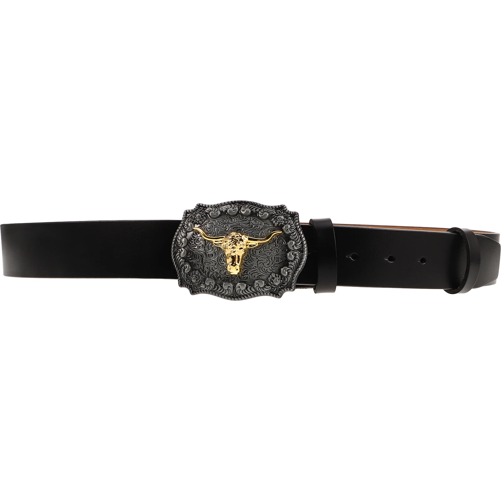 

Cowhide Belt Bull Head Buckle Zinc Alloy Vintage Style Adjustable Length Mens Belts for Jeans Cowboy Belts Western Belt