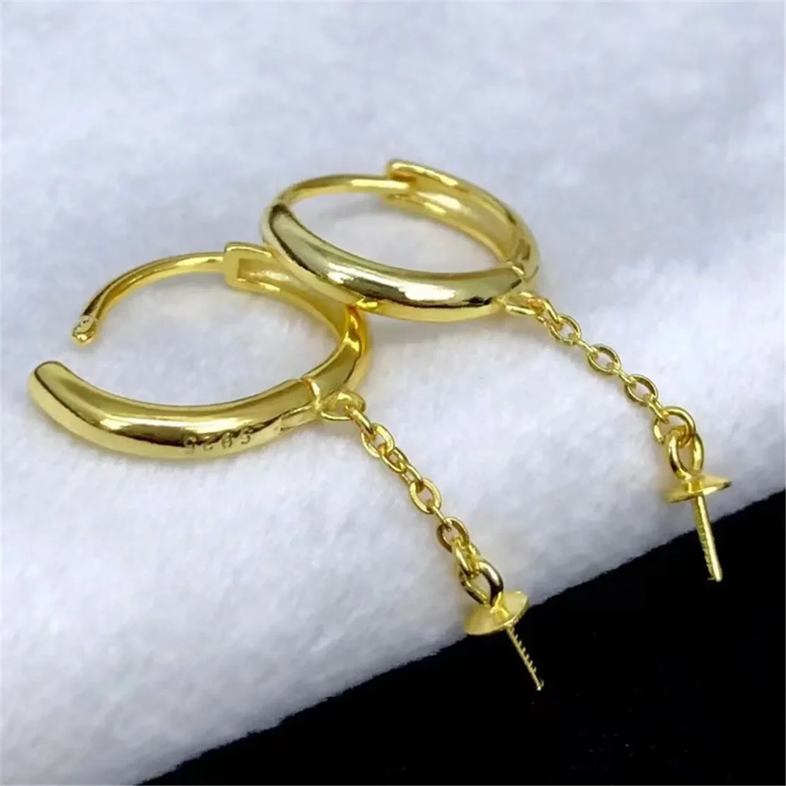 

925 Stamped Alloy Gold Plating Pearl Earrings Setting DIY Jewelry Findings, Craft Supplies Handmade Earrings Accessory No Pearl