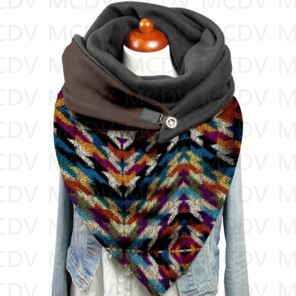 Retro Patterns Scarves and Shawls 3D Printed Casual Scarf And Shawl for Women Warm and Comfortable Scarf