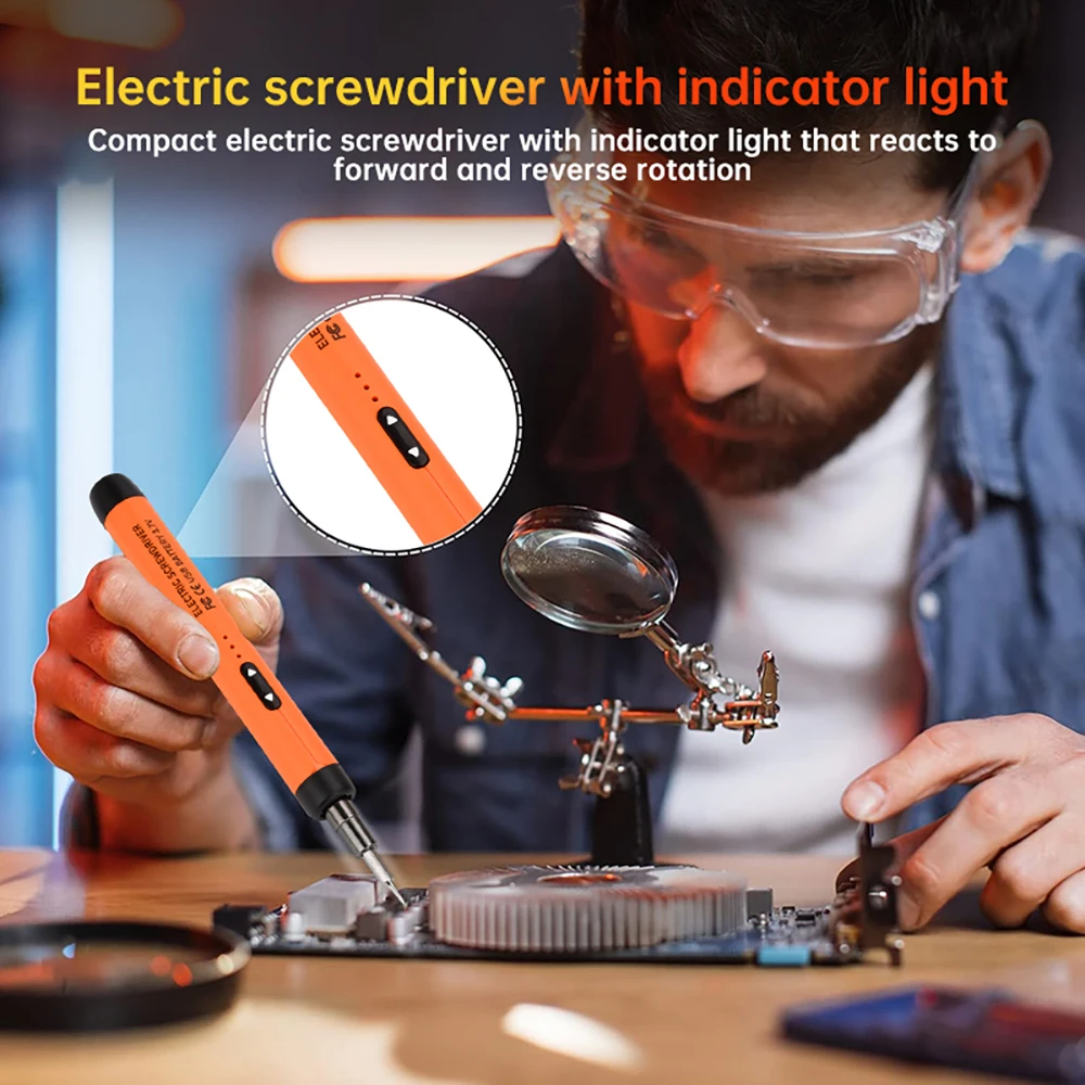 Electric Screwdriver Set Rechargeable Wireless Precision Power Tool Magnetic Screw Driver Bits for IPhone Glasses Watch PC 110r