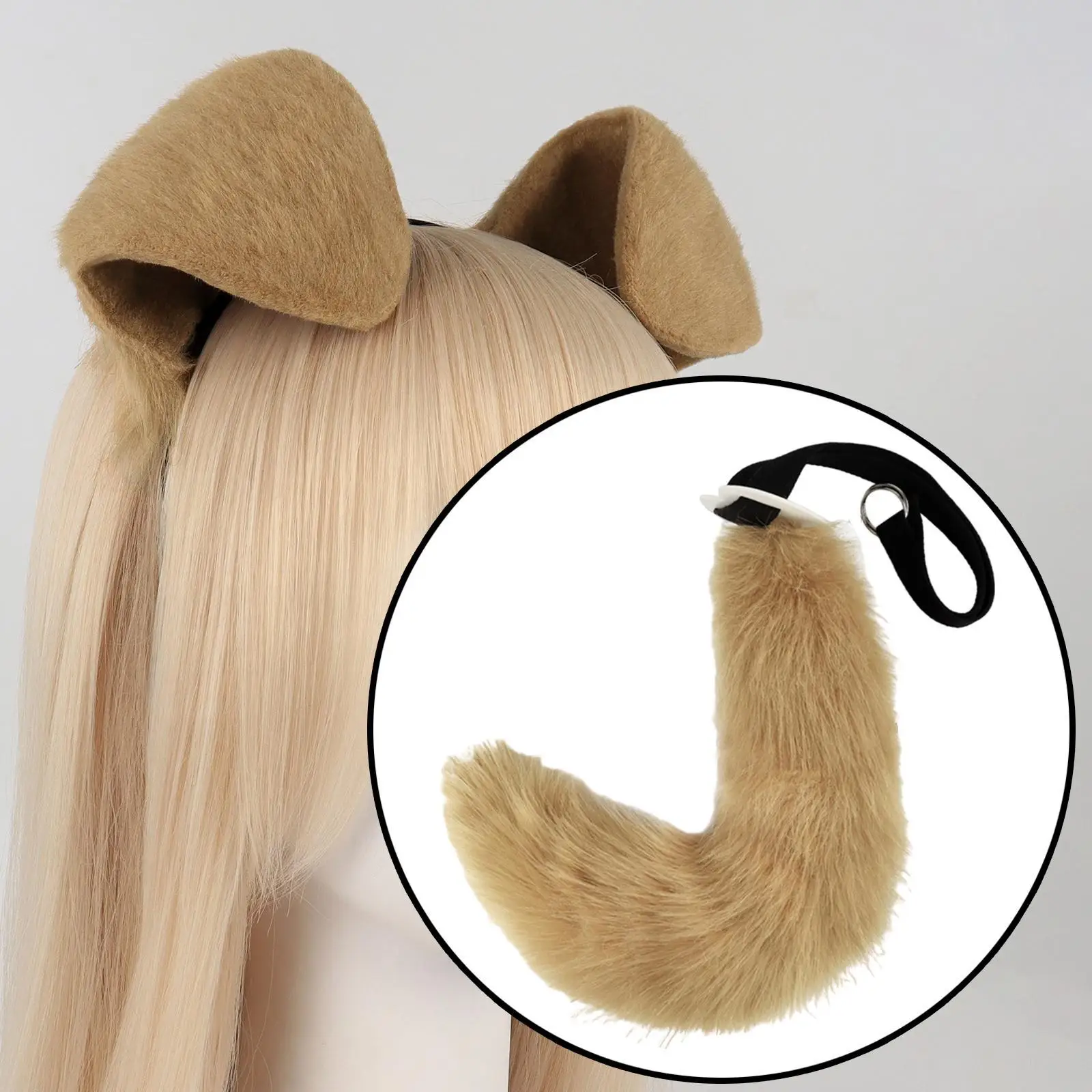 

Набор ушей и хвоста животных для косплея, регулируемый, гибкий, длинный хвост для женщин и девочек, для дня рождения, сценических выступлений, выпускного вечера, ролевых игр