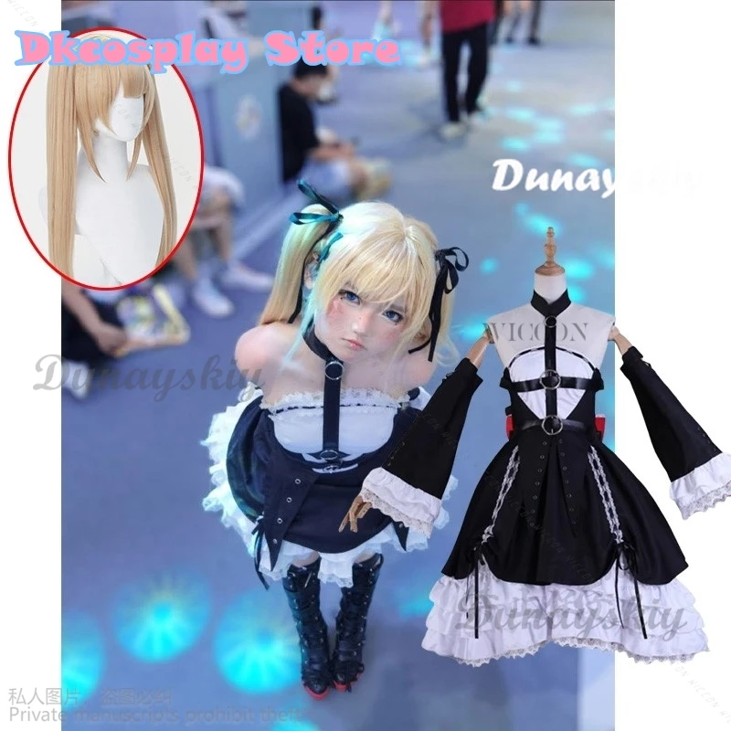 Anime Game Dead Or Alive Kostuum Lolita Marie Rose Cosplay Mooie Jurk Uniform Halloween Party Outfit Voor Vrouwen Meisjes Pruiken Cos