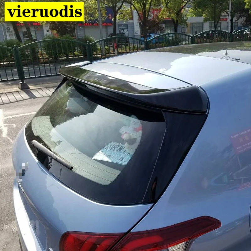 High Quality Abs Plastic Primer Color Car Tail Wing Decoration Rear Trunk Spoiler For Peugeot 308 2014-2015