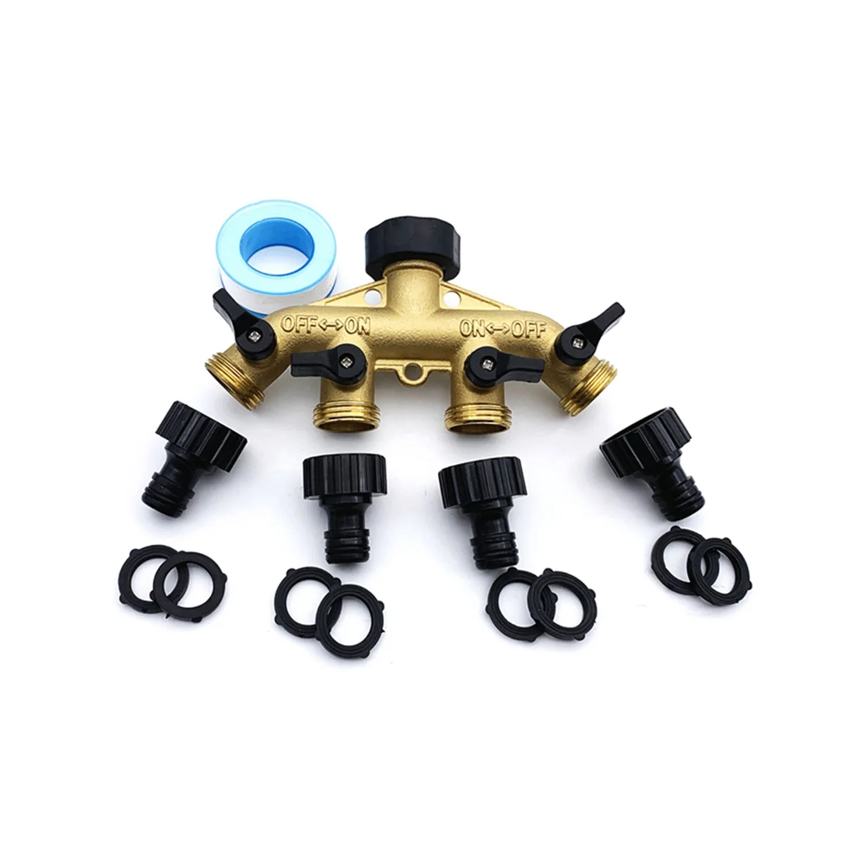 1Pc G3/4 Brass Garden Hose Splitter Y-Type Watering Connector Garden Tap for Outdoor Tap and Faucet