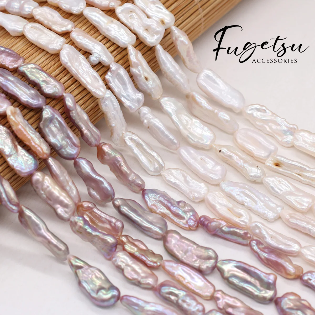 

Baroque 100% Natural Freshwater Pearl Long Stripe Irregualr Beads Charms for DIY Women Men Necklace Jewelry Making Accessories