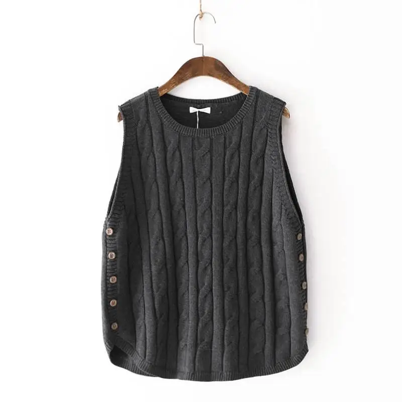 WinvyNee Womans Clothing Cotton Vest Tank Tops O Neck Casual Outerwears Ladies Tops Knitted Solid Casual Sweater Autumn C1002009