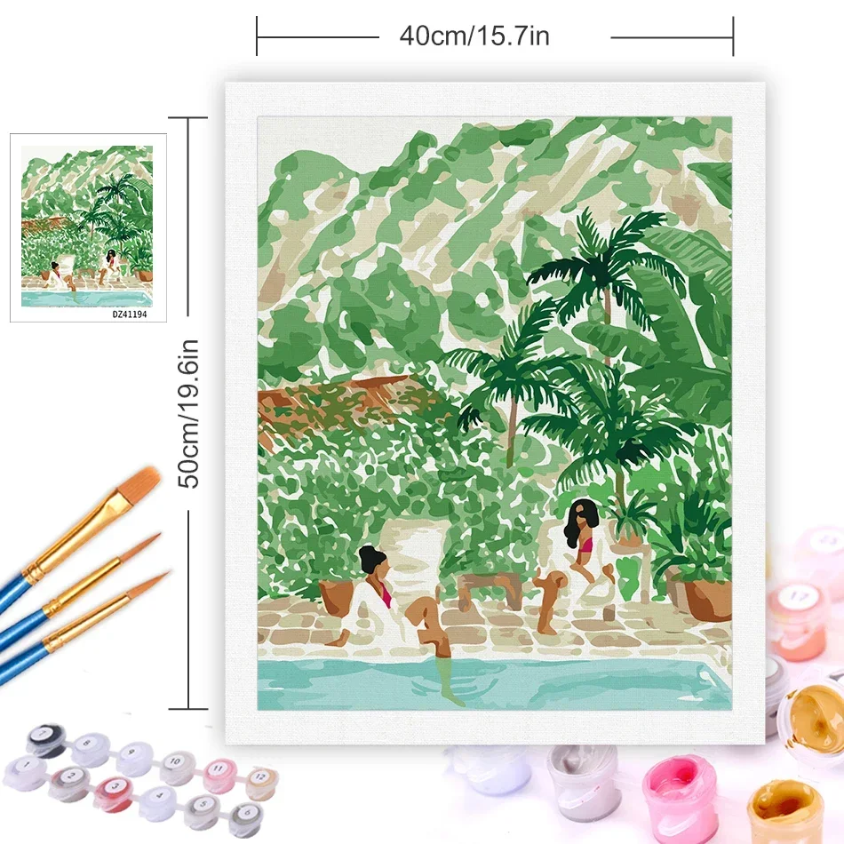 586348 Diy Frame Painting By Numbers Kits Modern Illustration Cartoon Picture Coloring By Numbers For Adults Diy Ideas