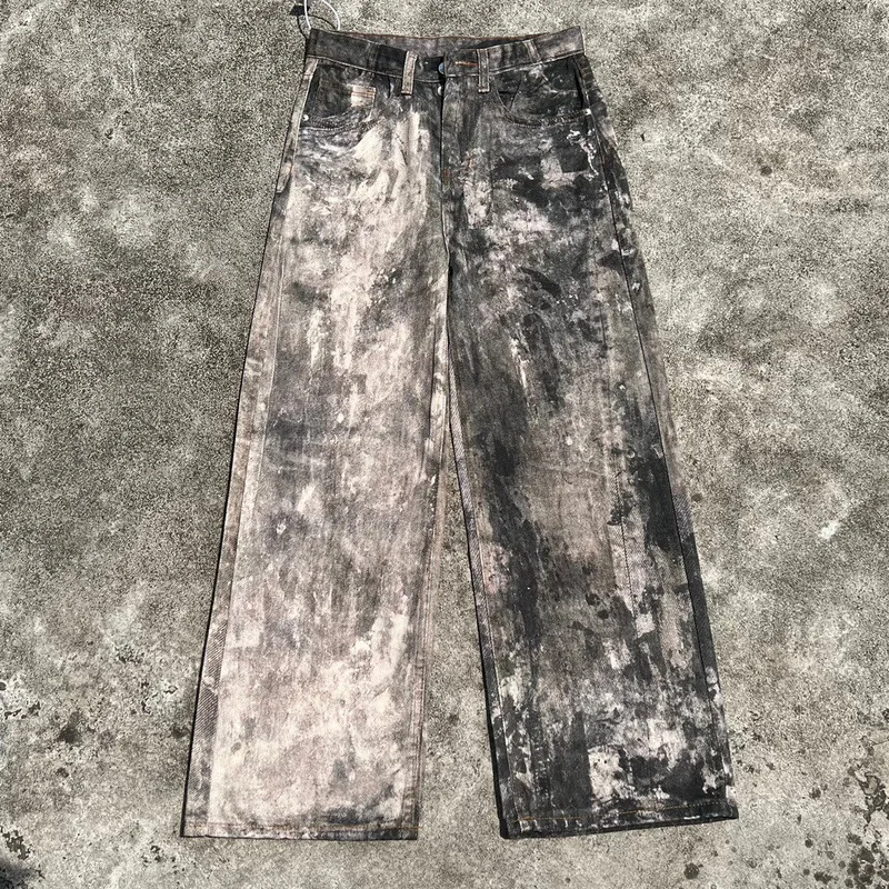 

Прямые джинсы с цифровым камуфляжным 3D принтом CleanFit Inkjet fiti, потертые широкие джинсы, повседневные летние джинсы