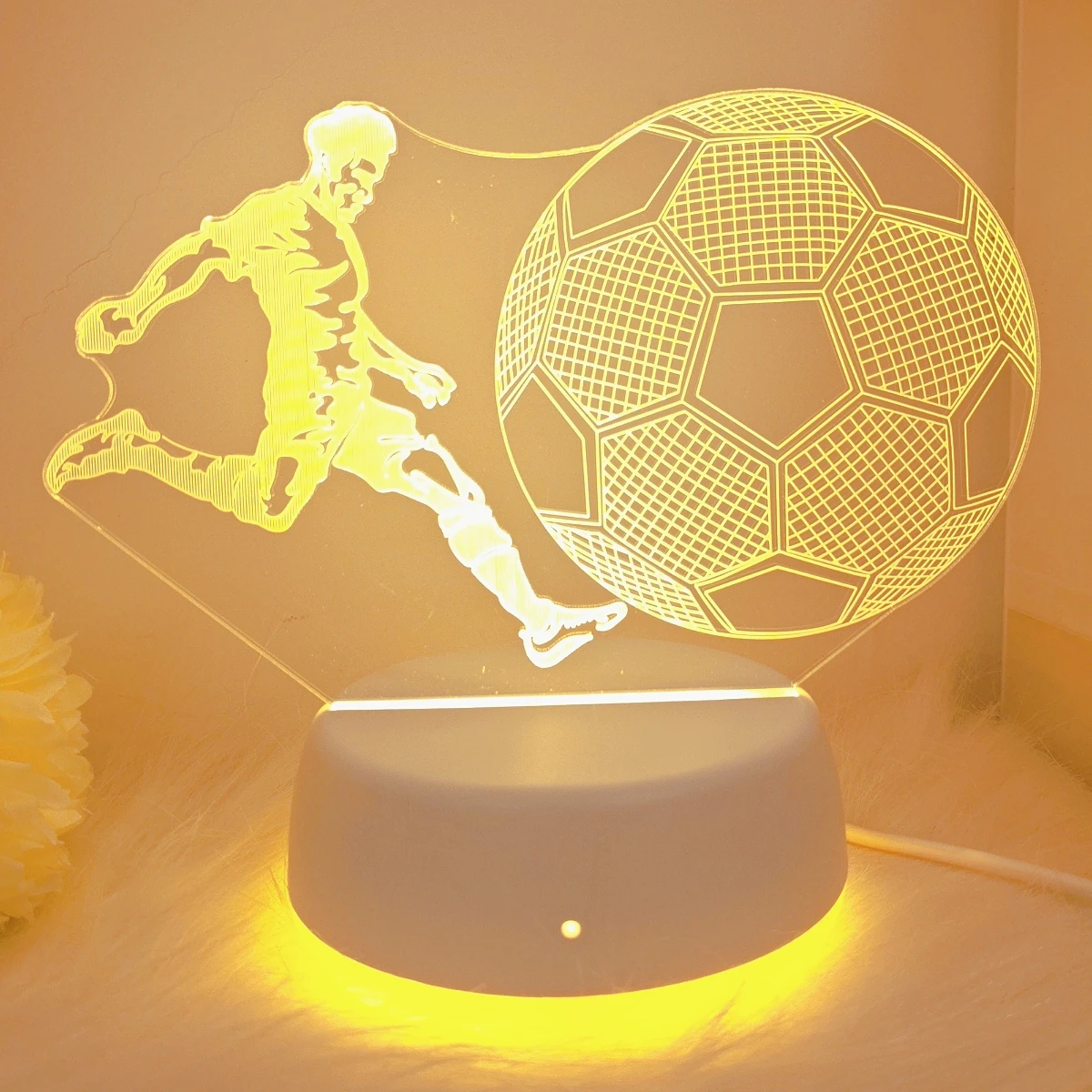 USB 3D Night Light Football Sports Atmosphere Light Novelty Night Light Room Decoration Desk Lamp