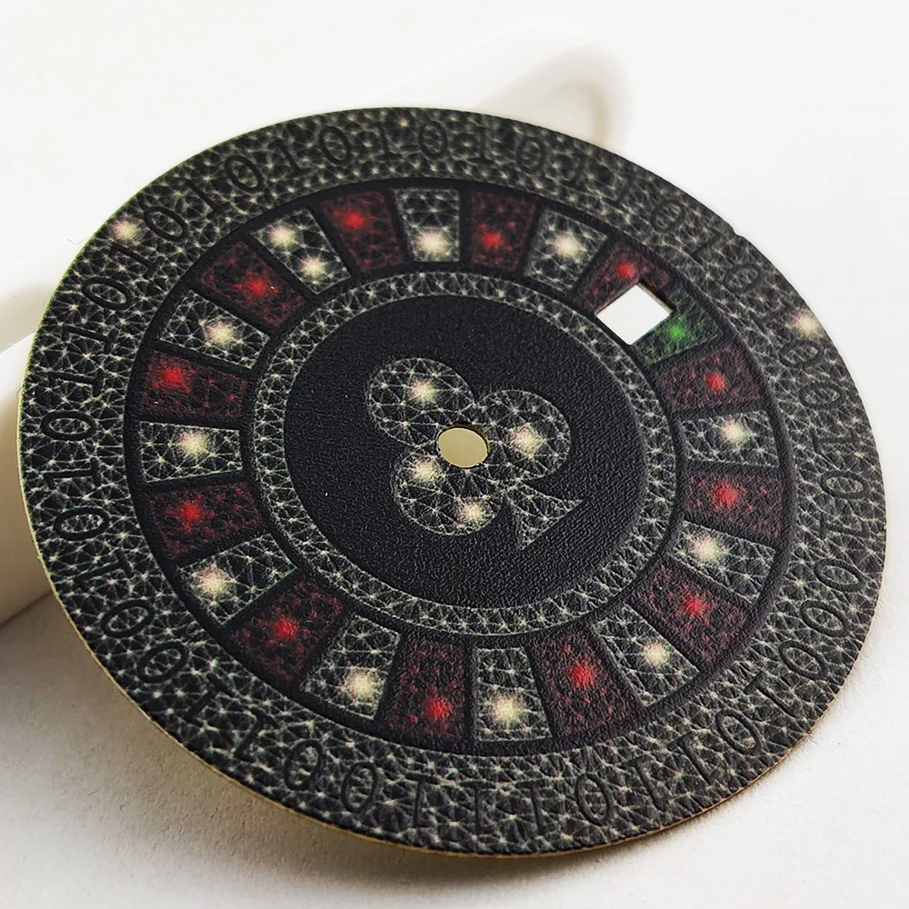 قرص NH35 جديد مقاس 35 مم قم بتخصيص سطح أوراق لعب الكوكتيل لشعارك مناسب لملحقات تعديل الساعة الميكانيكية NH35