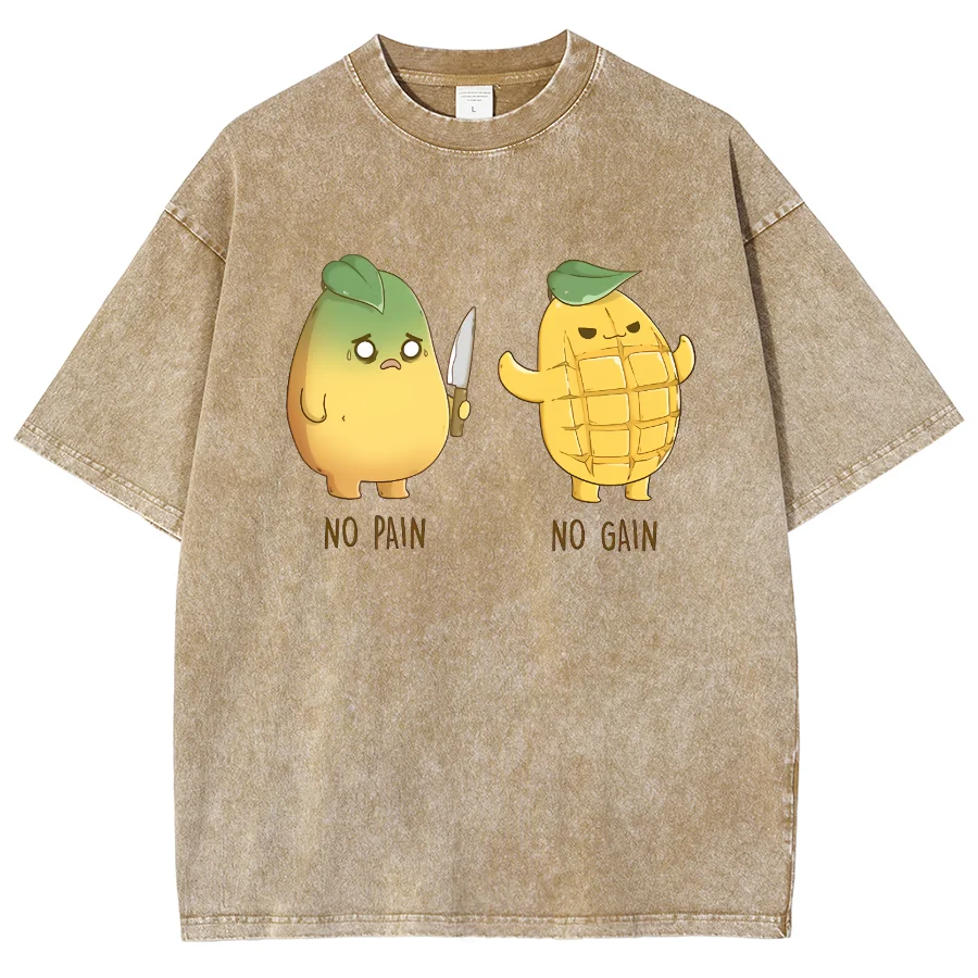 Trendy T-Shirt Leuke Muscle Mango Losse Print Retro Multi-Color Losse Doen Oude Neutrale Stijl Ontwerper Nieuwe Korte Mouw