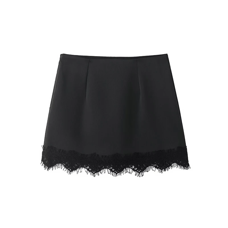 Women's Mini Skirt 2025 New Fashion Lace Hem Elegant Sexy Short Skirts For Women Commuting Personality Party Skorts