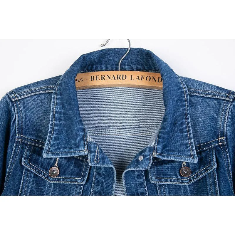 2025 Nuova Primavera Autunno Cappotto Giacca di jeans da donna Medio lungo Plus Size Cappotto di jeans Cowboy Per il tempo libero Giacca a vento Top Donna 5XL
