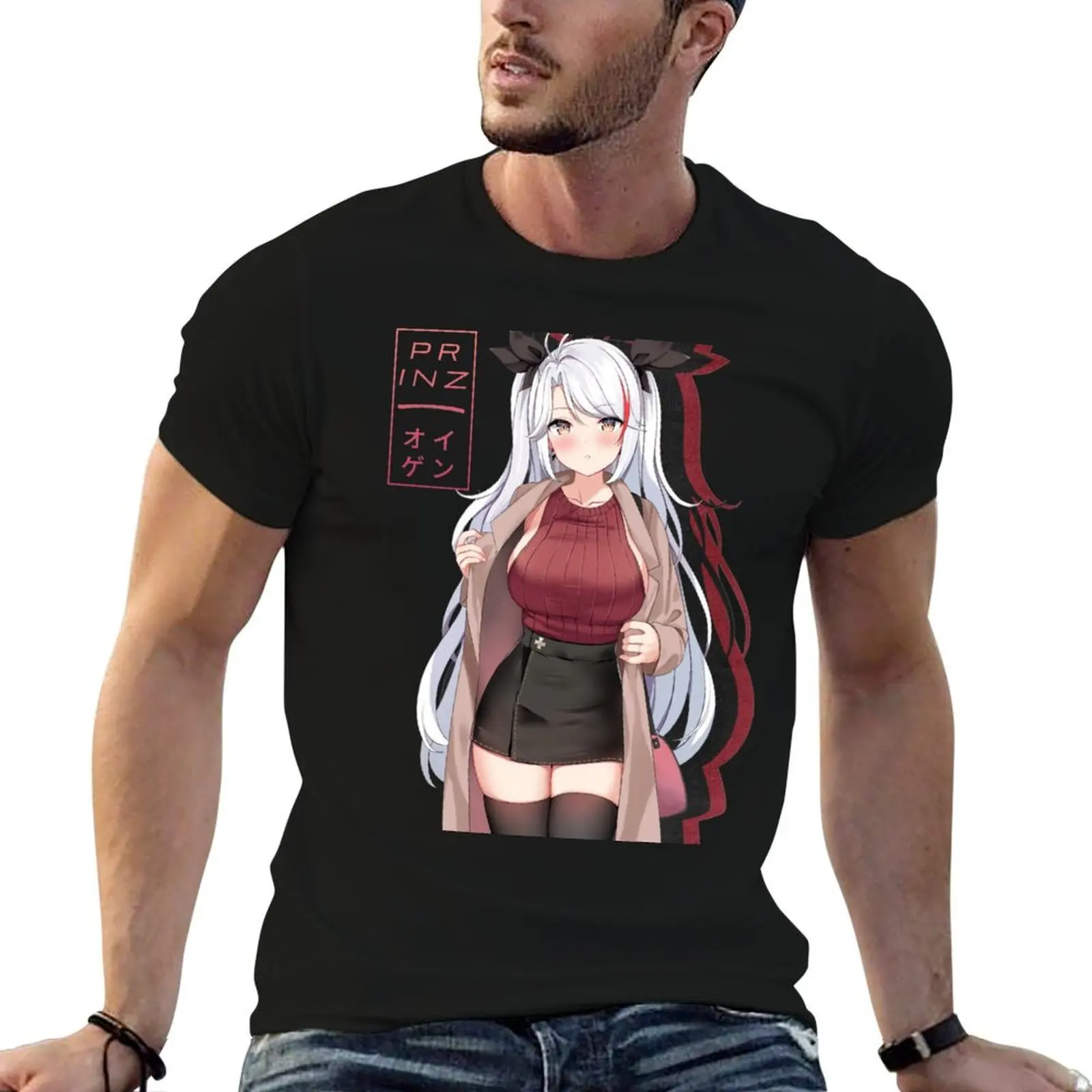 

Azur Lane Prinz eugen T-Shirt man t shirts high quality luxury brand graphic t shirts for man T-Shirt
