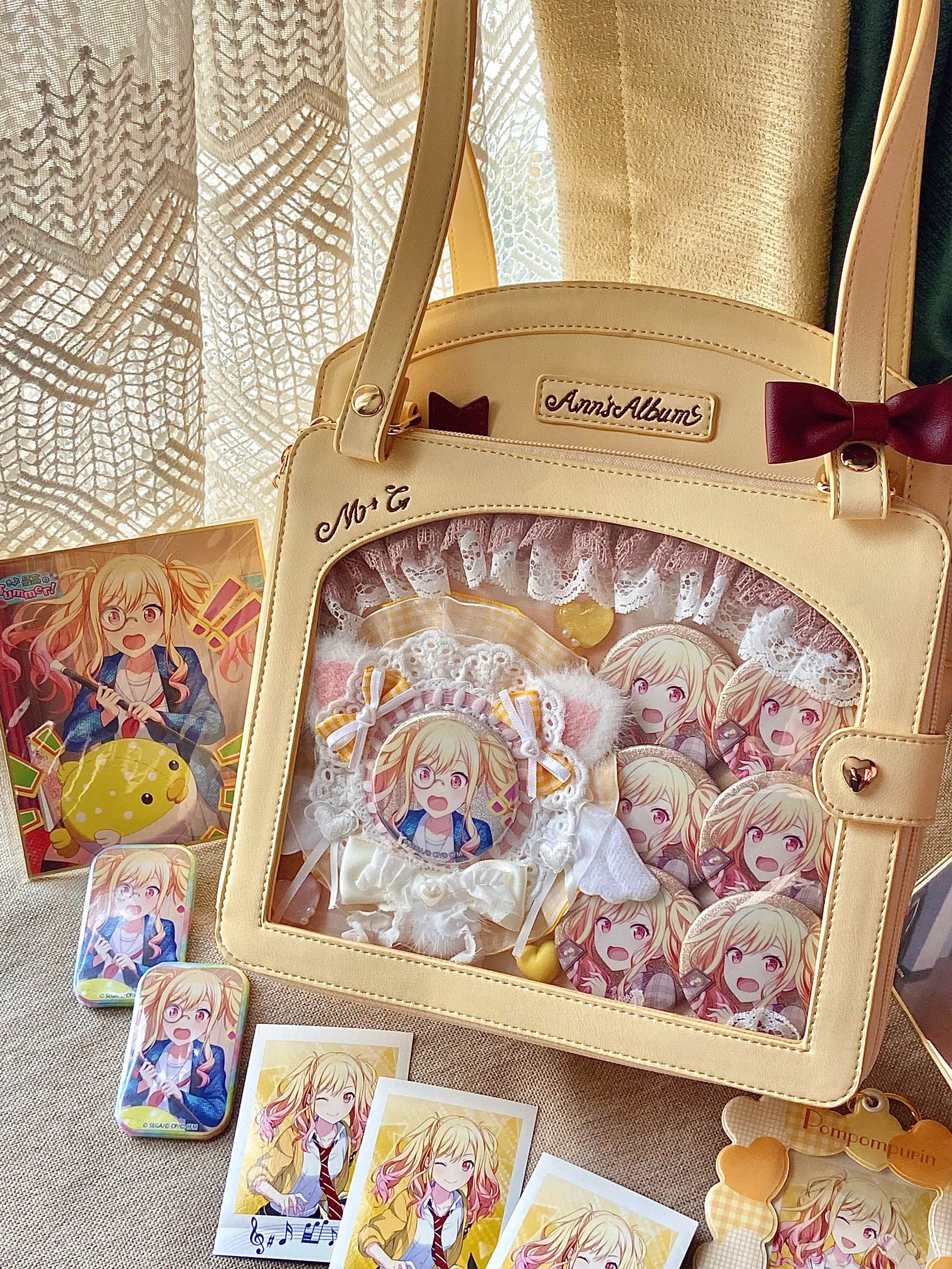 Lolita Sweet Ita Bag Cute Transparent Crossbody Aestthetic Display Shoulder Women JK Candy Color Elegant Girls Tote Bag