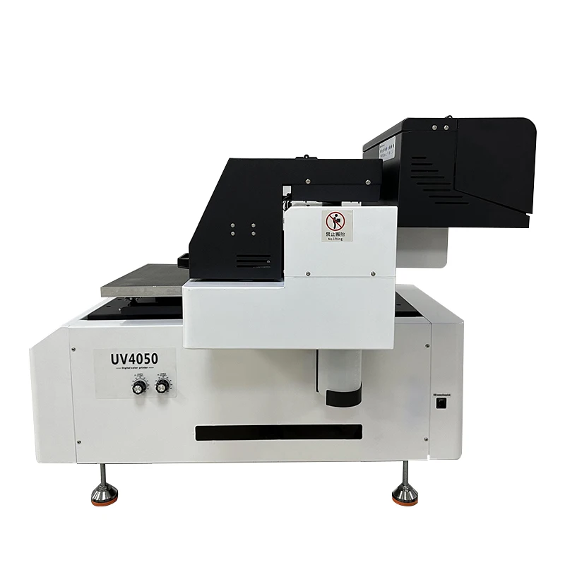 uv 4050 flatbedprinter met twee xp600/i3200u1 koppen veelkleurige cmyk witte vernis toepassing voor telefoonhoesjes
