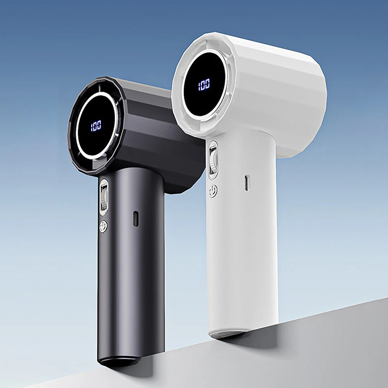 مروحة يد صغيرة محمولة 1800 مللي أمبير في الساعة USB مروحة قابلة لإعادة الشحن مروحة رموش كهربائية مع شاشة ديجيتال للتخييم في الصيف والسفر في الهواء الطلق