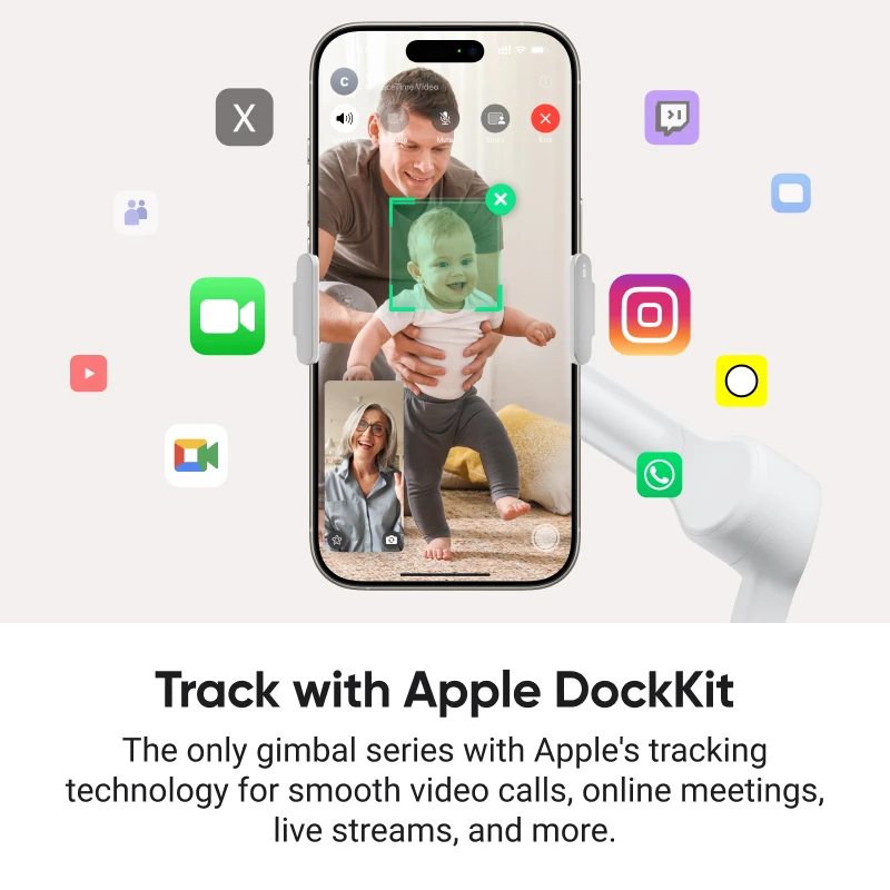 Insta360 Flow 2 Pro: cardán plegable para teléfono AI, seguido en más de 200 aplicaciones con Apple DockKit, original, seguimiento para varias personas