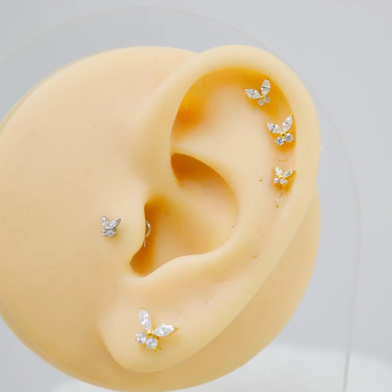 Großhandel 10 Stück G23 Titan ASTM F136 Körperschmuck CZ Lippen-Labret-Stab Ohr-Helix-Tragus-Rook-Stab – Detail 6