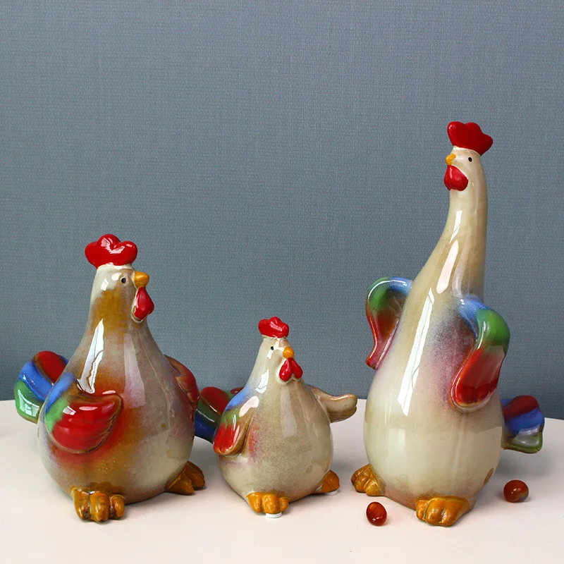 The Little Chicken Family Ceramic Ornament Kit, Beautiful Gift, Easter Bonus Home Decoration, 3 Pieces