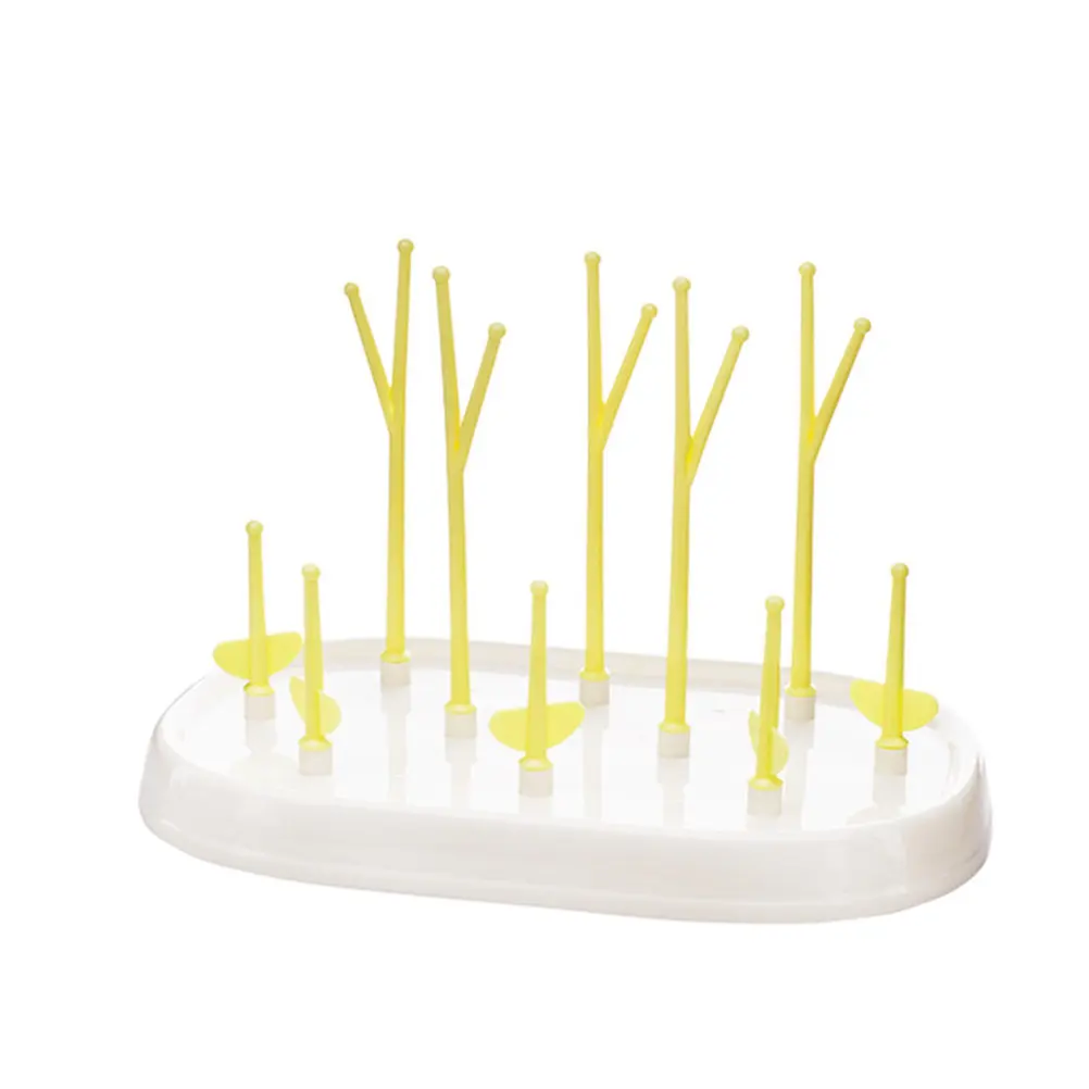 

Baby Bottle Drying Rack Multifunction Organizer Adjustable Pegs Removable Tray Easy Carry No Water Spill Bottle Dryer