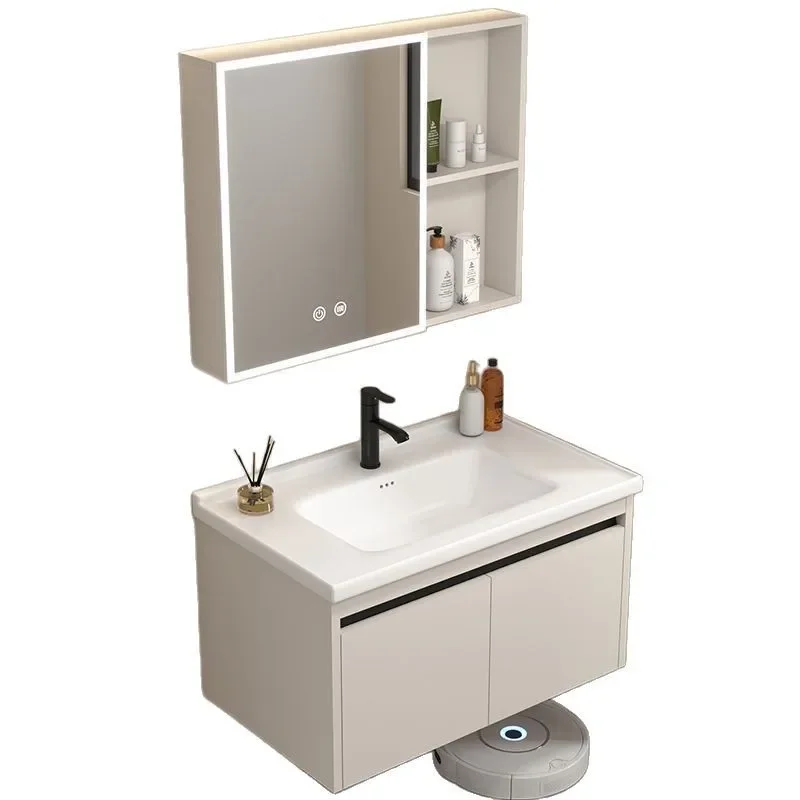 Space aluminum honeycomb thickened bathroom cabinet ceramic integrated washbasin wash toilet hand basin combination