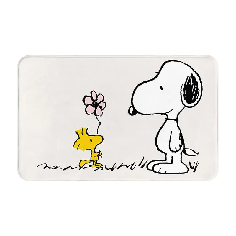 Custom Snoopy Woodstock Cartoon Animated Doormat Anti-Slip Entrance Kitchen Bathroom Floor Door Mats Living Room Carpet Rug