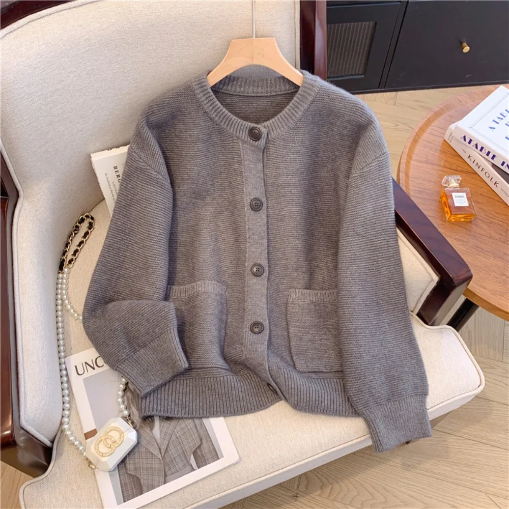 

Premium Black Knit Sweater Vest Coat Plus Size Women's Fall/Winter New Collection Plush Academic Style Blouse