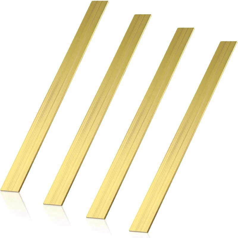 

4Piece C360 Brass Flat Bar Stock Brass Plate Rectangle Square Metal Solid Brass Bars Stock Brass Plate 1/8Inch X 1Inch X 12Inch