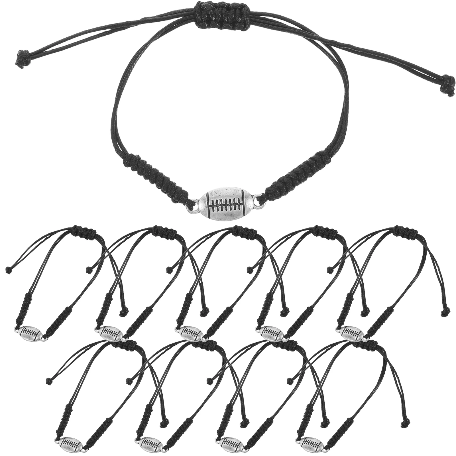 

Handmade Alloy Bracelet Adjustable Bracelets Football Friendship Sports Jewelry Wax Wire Baseball