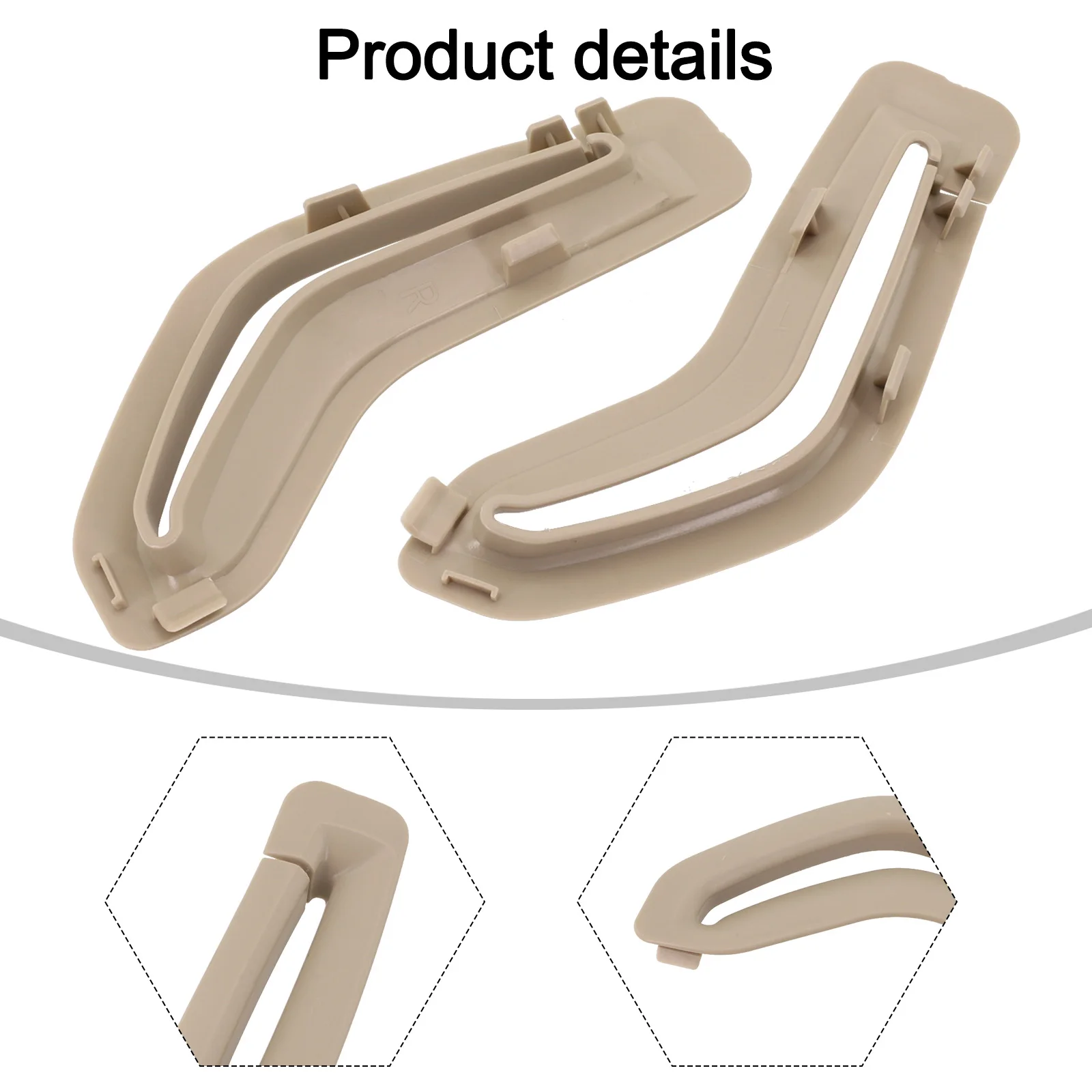

Car Interior Seat Belt Replacement Front Seat Belt Trim Front Seat Belt Guide Beige Easy Installation High-quality Materials
