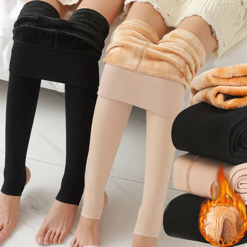 Frauen Winter Leggings Mädchen Warme Hohe Taille Einfarbig Samt Strumpf Verdickt Weiche Bequeme Strumpfhosen Mode Zubehör