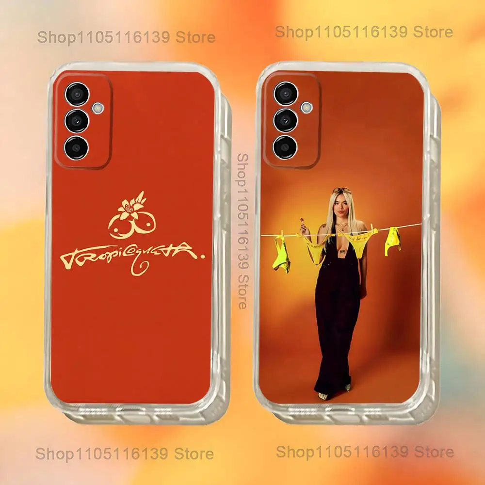 

K-Karol G Tropicoqueta Phone Case For Samsung S24,30,21,22,23,20 FE,lite,PIus,Ultra,5G,Note,9,10 Transparent Cover