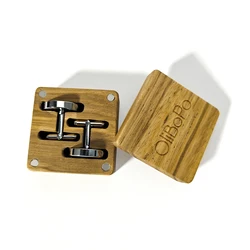 OliBoPo Wooden Small Cufflinks Gift Box for Men's Cufflinks,Luxury Display Men's Cufflinks with Classic Design