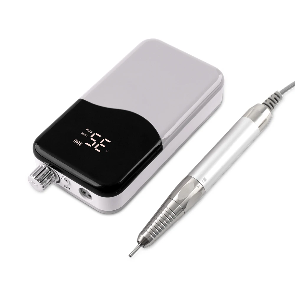 Wave Desktop Cordless Base Brushless Nail Drill Machine 35000rpm Drill Electric for Manicure Pedicure Rechargeable Battery