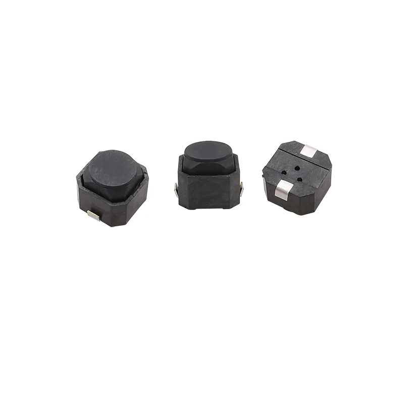 10Pcs Tactile Switch 6x6x5mm 2 Pin Silent Tact Switch SMD Silicone Push Button Touch Switches Black 6*6*5mm Tactile Switch