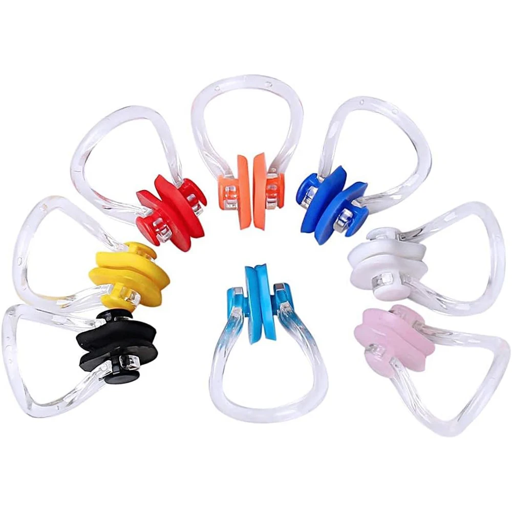 8pcs Swimming Nose Clip, Swim Nose Clip with Waterproof Silica Gel and Adults Multi  Color  Silicone Swimming Nose Clip 8 Colors
