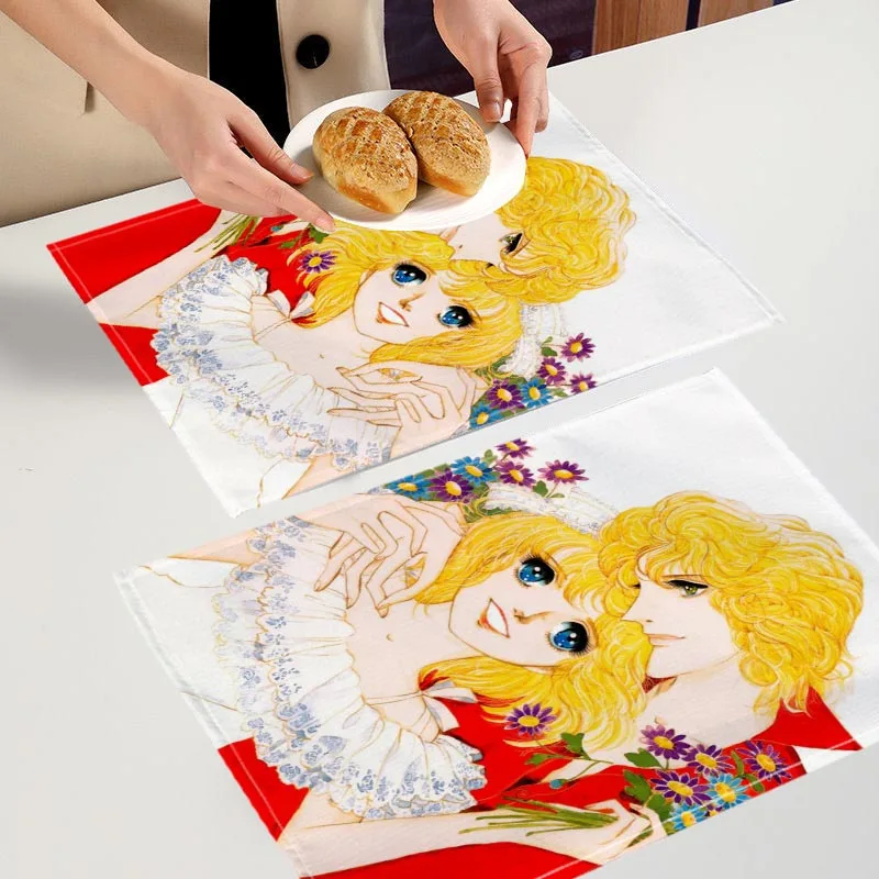 2PC Haikarasan Ga Toru Tokyo Girl Placemat For Kitchen Bar Bowl Pad Non-slip Heat Resistant High Quality Linen Table Mat 7.10