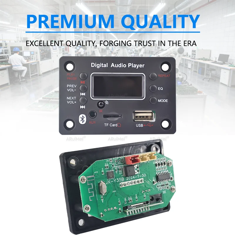 2x25W 50W Bluetooth Audio Amplifier Complete Kit with Aluminum Case, Remote Control Color Box, DC 6-18V for Car Home DIY Speaker image 6
