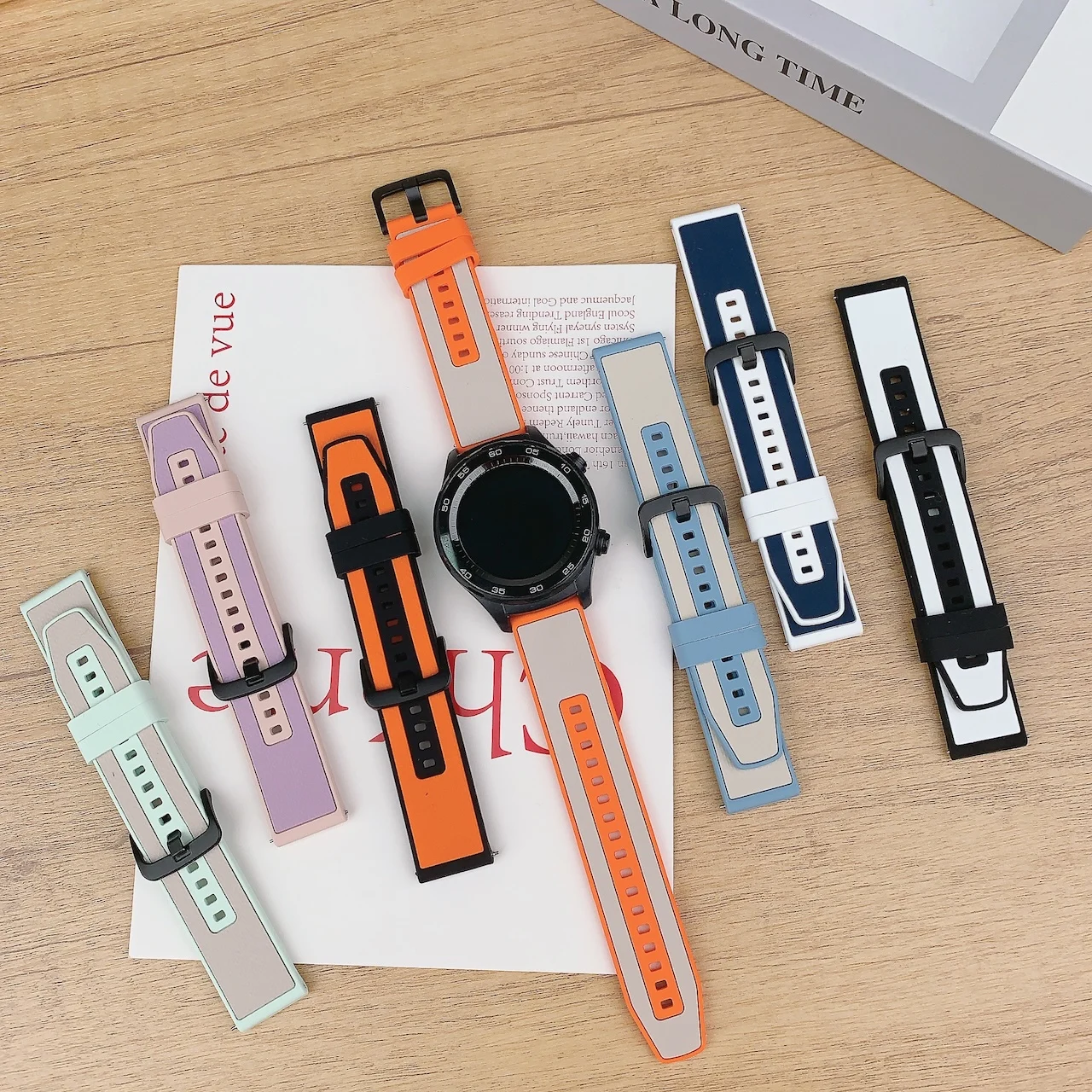 Durable Dual Color Silicone Sport Band 20 22mm For SamsungGalaxy Watch Breathable Replacement Wrist Strap Multiple Color Options