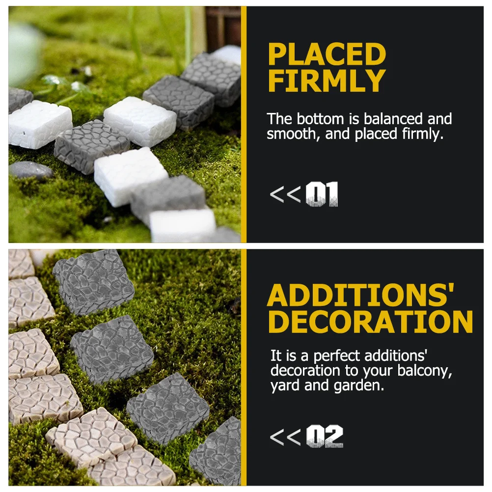 

20Pcs Resin Stair Statues Mini Creative Step Shape Decorative Resin Craft Bonsai Stairs Ornament Micro Landscape Adornments