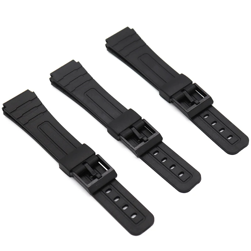 Waterproof Silicone Replacement Strap for Casio W800H Black PU Wristband for AE1200 SGW400H 18mm Rubber Watchband Accessories image 3