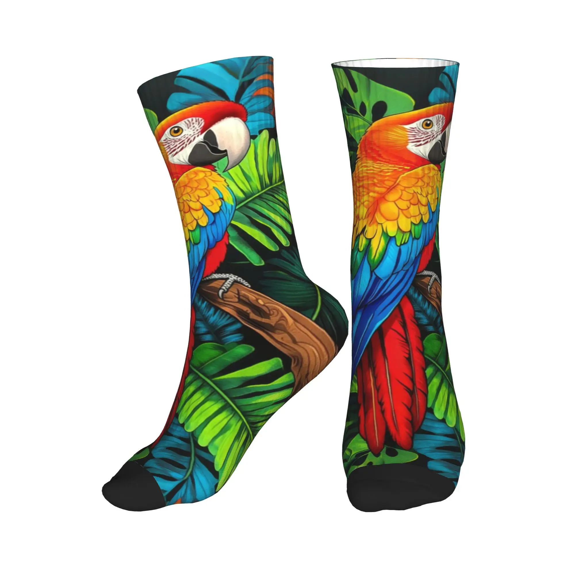 

Colorful Macaw Dress Socks Men Women Warm Funny Novelty Crew Socks