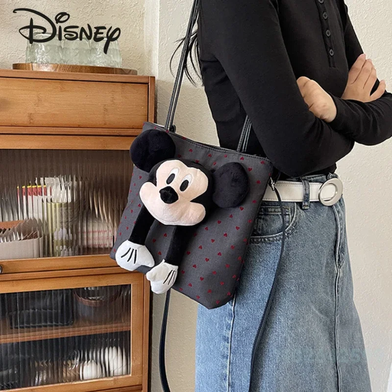 Disney 2024 New Doll Handheld Women's Bag Fashion High Quality Women's Shoulder Bag Cartoon Large Capacity Women's Crossbody Bag