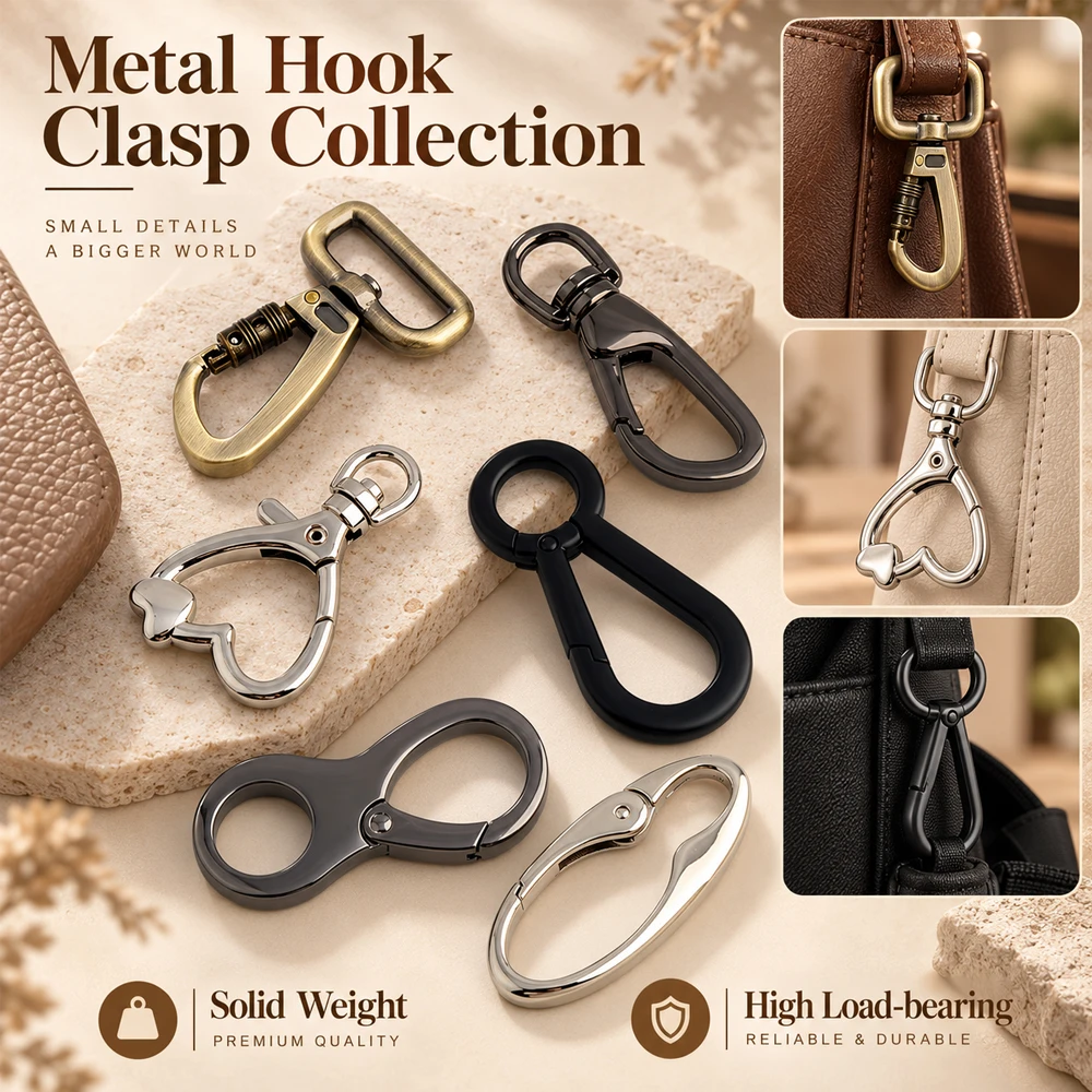 10-30-150PCS Holder Camping Carabiner Buckle Rotation Spring For Keychain Handbag Bags Strap Open Snap Hook Hanger Accessories