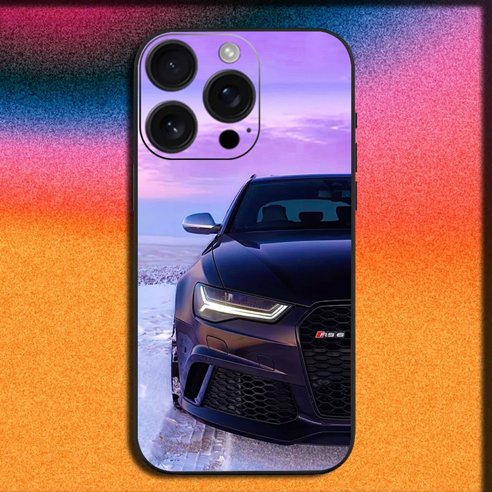 Sport Cool A-Audis Car Phone Case For iPhone 16,15,14,13,12,11,Pro,XS,Max,XR,Plus,SE,Mini Soft Black Cover 5