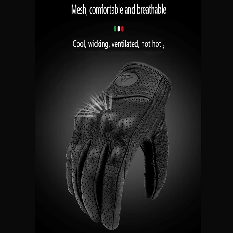 여름 빈티지 ATV 오토바이 장갑 남여, 진짜 염소 가죽 가죽 미끄럼 방지 그립, 모토크로스 및 겨울 사이클링을 위해 통기성