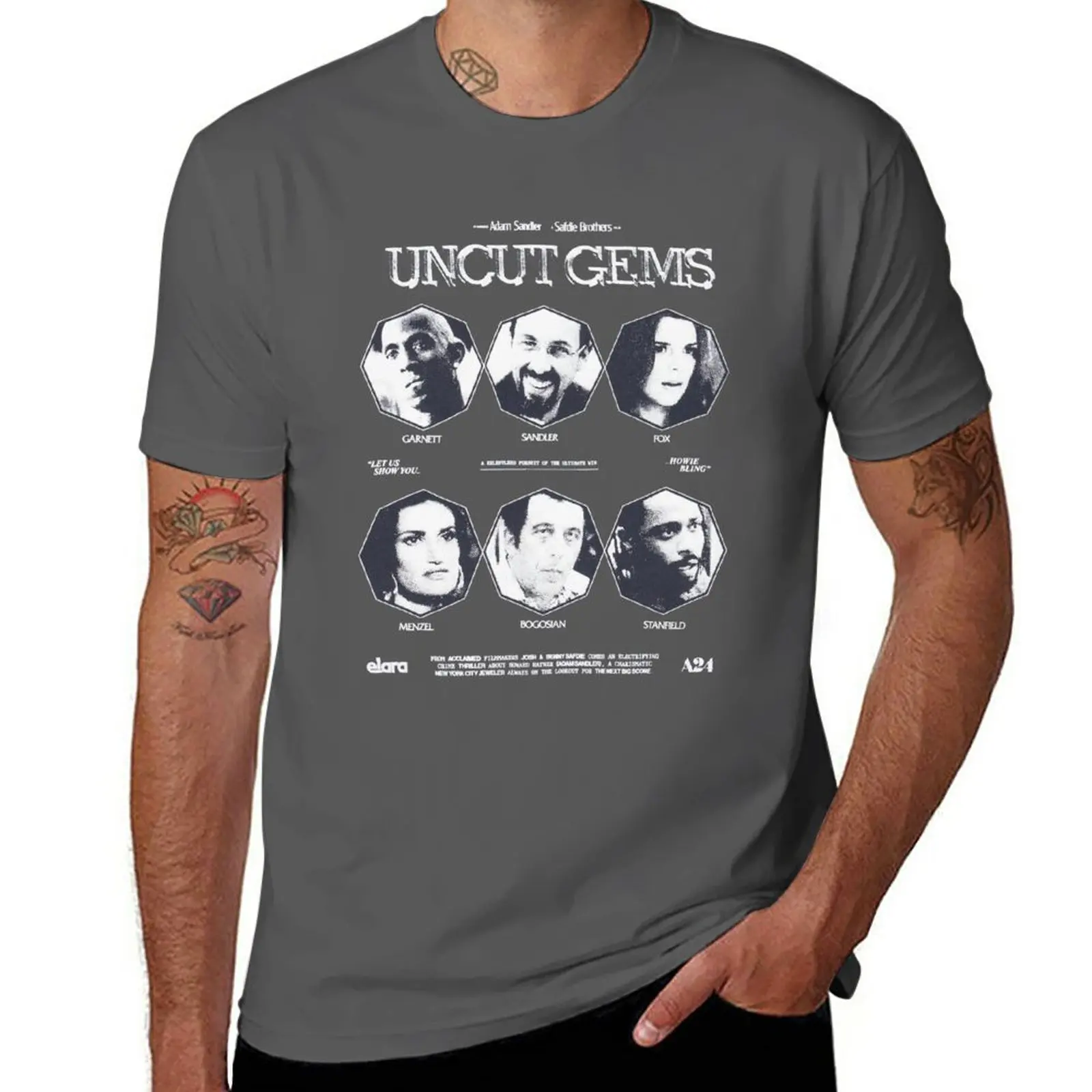 New definitely not uncut gems T-Shirt Short sleeve anime summer tops plain black t shirts men