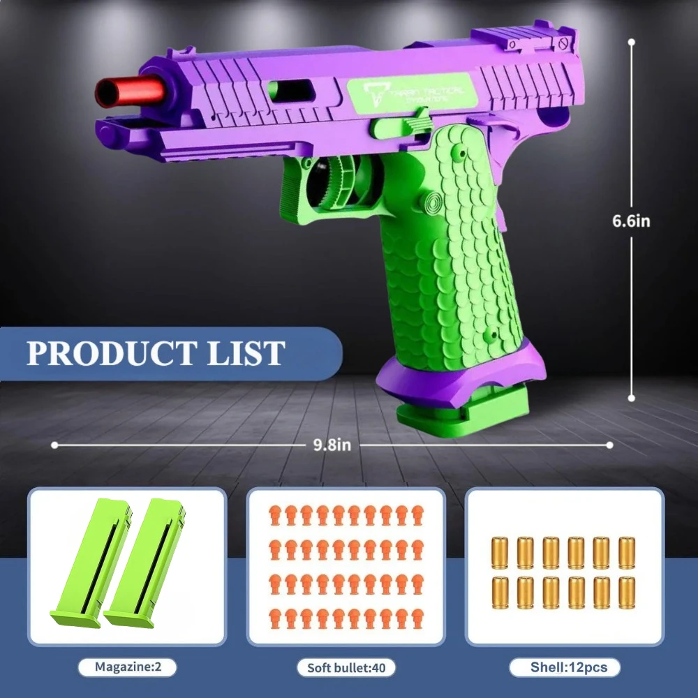 2011/M92 Tactische Shell Ejceting Speelgoedpistool Continu Afvuren EVA Zachte Kogel Outdoor CS Schieten Pistool Kinderen Verjaardagscadeau